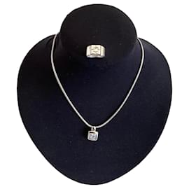 Ensemble pendentif et bague Yves Saint Laurent argent