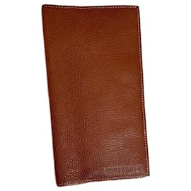 Portafoglio Longchamp Foulonné in pelle cognac