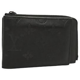 LOUIS VUITTON Monogram Shadow Hybrid Wallet Black M81526 LV Auth BA1929
