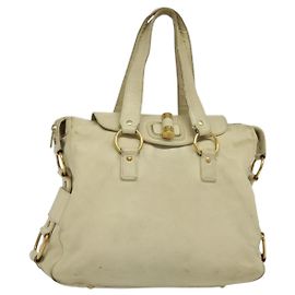 Borsa Tote in pelle beige oro SAINT LAURENT 169366 Auth bs28797