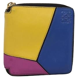 LOEWE Puzzle Anagram Compact Wallet Leather Yellow Auth 134882 - Loewe
