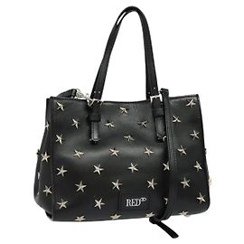 Borsa a mano in pelle Valentino con borchie 2 in 1 nera argento autentica bs28756