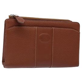 Borsa a mano in pelle marrone dorato BURBERRY Auth bs28752
