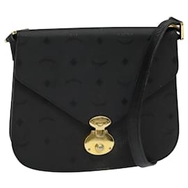 Sac à épaule MCM Vicetos Logogram PVC Noir Or Auth BA2965