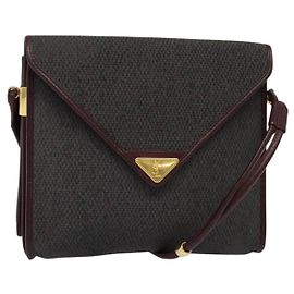 Borsa a Spalla SAINT LAURENT in Tela Rivestita Bordeaux Oro Auth BA4193