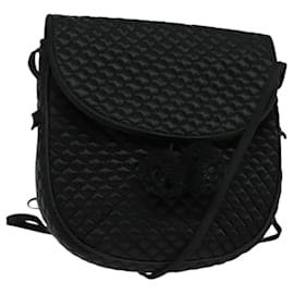 Autre Marque Borsa a Spalla Bottega Veneta Satin Nero Oro Auth 138179