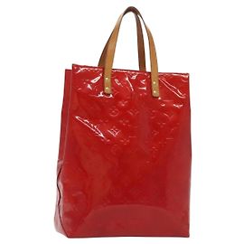 LOUIS VUITTON Monogram Vernis Reade MM Handtasche Rot M91086 LV Auth 139473
