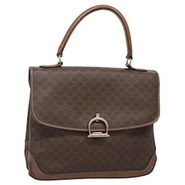 Borsa a mano in tela Macadam CELINE in pelle PVC marrone oro Auth 135077 - Céline