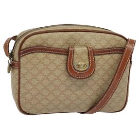 Céline Borsa a Spalla in Tela Macadam CELINE Beige Auth 138274