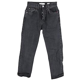 Jeans de pierna recta de cintura alta de los 70 en algodón gris Re/Done