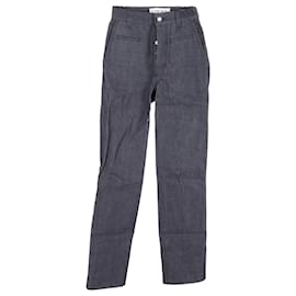 Loewe High-Rise Jeans mit versteckten Knöpfen aus grauem Baumwoll-Denim