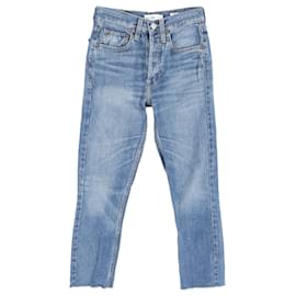 Jeans Slim-Fit de Cintura Alta Re/Done en Denim de Algodón Azul