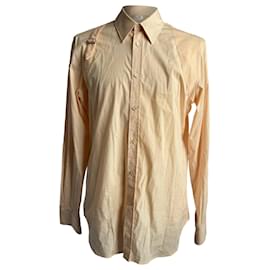 Camicia in popeline con imbracatura Alexander McQueen in cotone arancione - Alexander Mcqueen