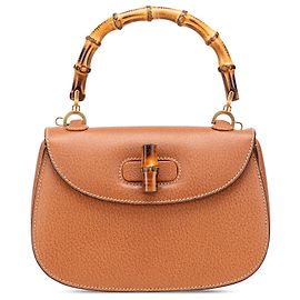 Gucci Brown Small Grained Calfskin Bamboo Night