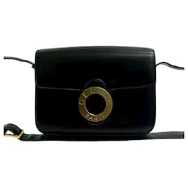 Céline Borsa a spalla in pelle con logo circolare vintage Celine