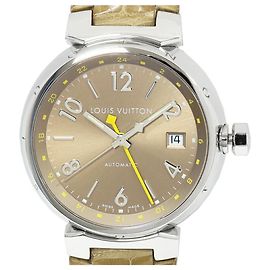 Louis Vuitton Light Brown Dial Tambour GMT Watch Q1132
