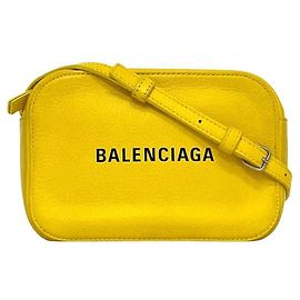 Sac à épaule en cuir jaune Balenciaga