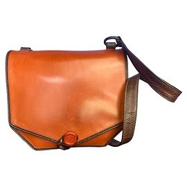 Valentino Roma – Bolsa vintage em couro marrom quente – Anos 80