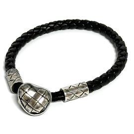 Bottega Veneta Men's Leather Rain Trechato Bracelet