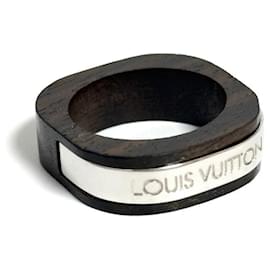 Anello quadrato in legno e metallo per uomo Louis Vuitton