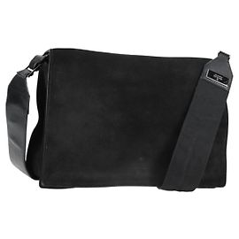 Borsa a Spalla GUCCI Camoscio Nero Argento 001 3258 Auth bs28426