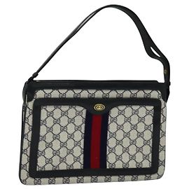 Sac à bandoulière Gucci GG Supreme Sherry Line PVC Marine Or 41 02 013 Auth 134831