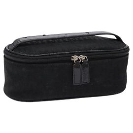Pochette Vanity in Tela Trotter Christian Dior Nero Argento Auth yk19248