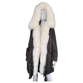 Autre Marque Parka PATAGO con piel de zorro blanco