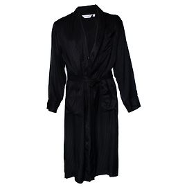 Autre Marque Derek Rose, gestreifte schwarze Schlafzimmerjacke