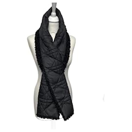Sciarpa reversibile Dior nera macrocannage poliestere