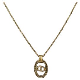 Collana Christian Dior metallo oro Auth sw1371