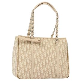Borsa tote in tela Trotter Catena Romantica Christian Dior PVC Beige Auth 140098