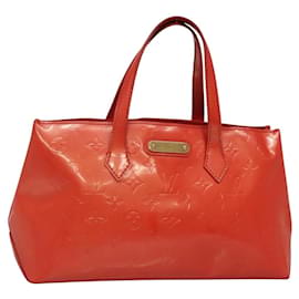 LOUIS VUITTON Borsa Wilshire PM Monogram Vernis Arancione Tramonto M93644 Auth BA4975