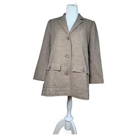 Trench de Lana Vintage Dior M Marrón