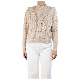 Isabel Marant Etoile Neutrales geflochtenes Fleck-Jumper - Größe UK 8