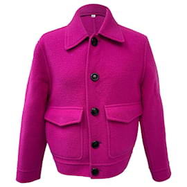 Abrigo Boxy Fit de Doble Cara en Lana Rosa AMI - Ami