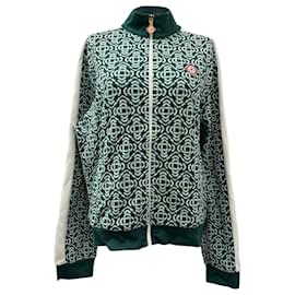 Autre Marque Chaqueta de chándal de jacquard con monograma Casablanca en algodón verde