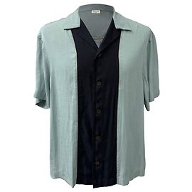 Camicia in satin con colletto camp di Dries Van Noten in poliestere multicolore