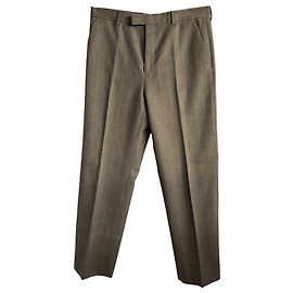  Gucci Herringbone Striped Trousers in brown Wool