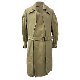 Trench coat in gabardine ricostruito Alexander McQueen in cotone beige