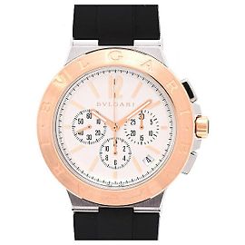 Bulgari BVLGARI Diagono Velocissimo Chronograph Uhr mit silbernem Zifferblatt DG41SPGCH