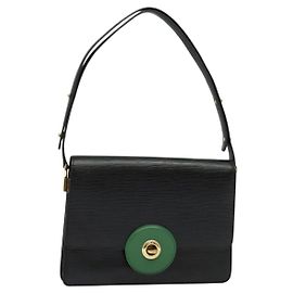 LOUIS VUITTON Bolsa de Hombro Epi Free Run Verde Negro M52414 LV Auth 137863