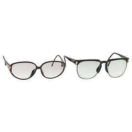 Gafas de sol Christian Dior Plástico 2Set Negro Marrón Auth BA5045