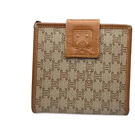 Céline Cartera de cuero monograma Celine Paris vintage beige marrón