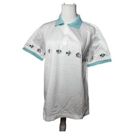 Polo Vintage Dior Pesce Bianco Turchese L