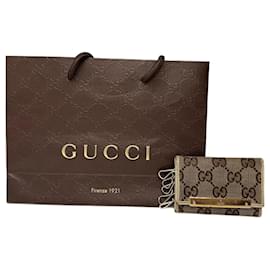 Portachiavi vintage Gucci monogramma beige e bianco