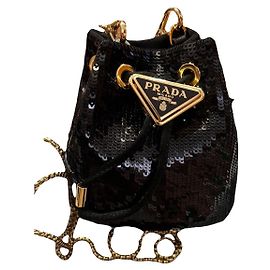 Prada Sequin Mini Pouch Black