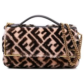 Borsa Fendi Brown Zucca in shearling Double F