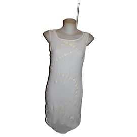 Fendi Kleid Weiß Baumwolle Leinen Größe 42
