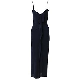 Vestido slip de viscosa azul marino Roland Mouret